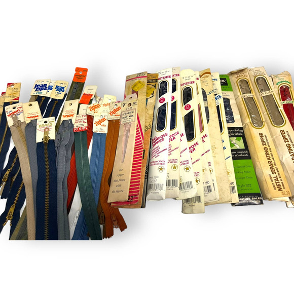 40 Lot VTG Assorted Neckline Jeans Jacket Sewing Zippers | J&P Coats Talon YKK - Picture 9 of 9
